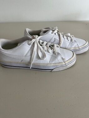 Nike White Low-Top Sneakers with Neon Accent